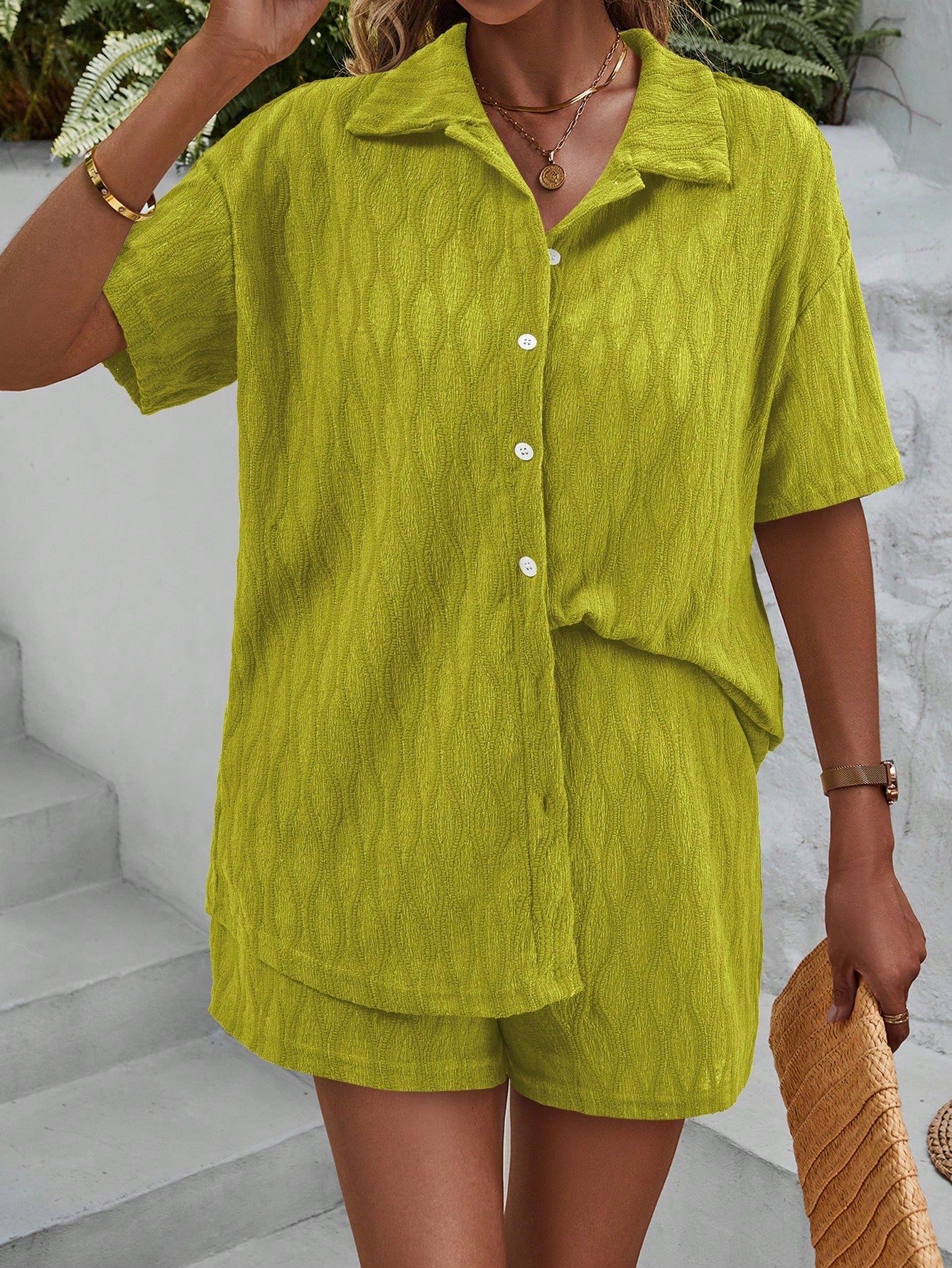 Lime Linen Co-ord Set