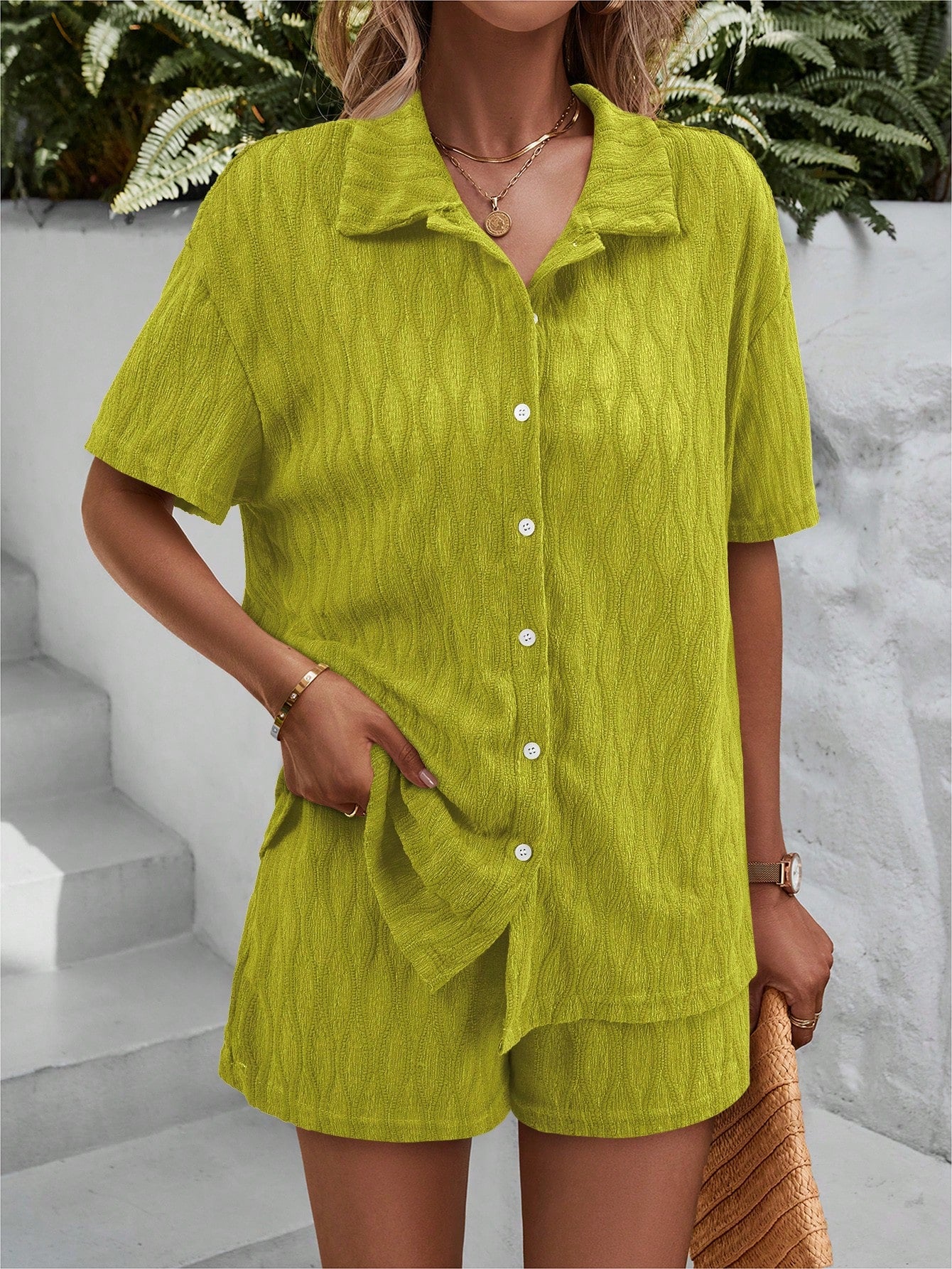 Lime Linen Co-ord Set
