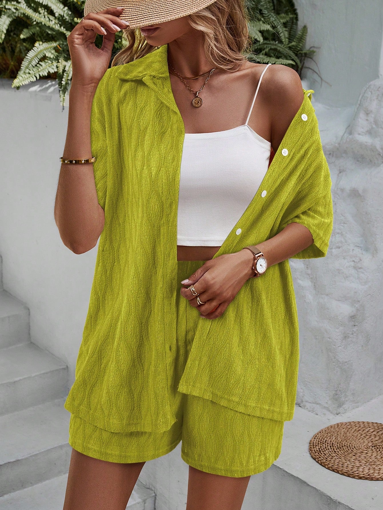 Lime Linen Co-ord Set