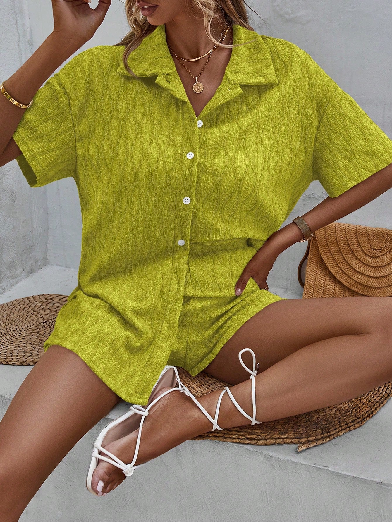 Lime Linen Co-ord Set