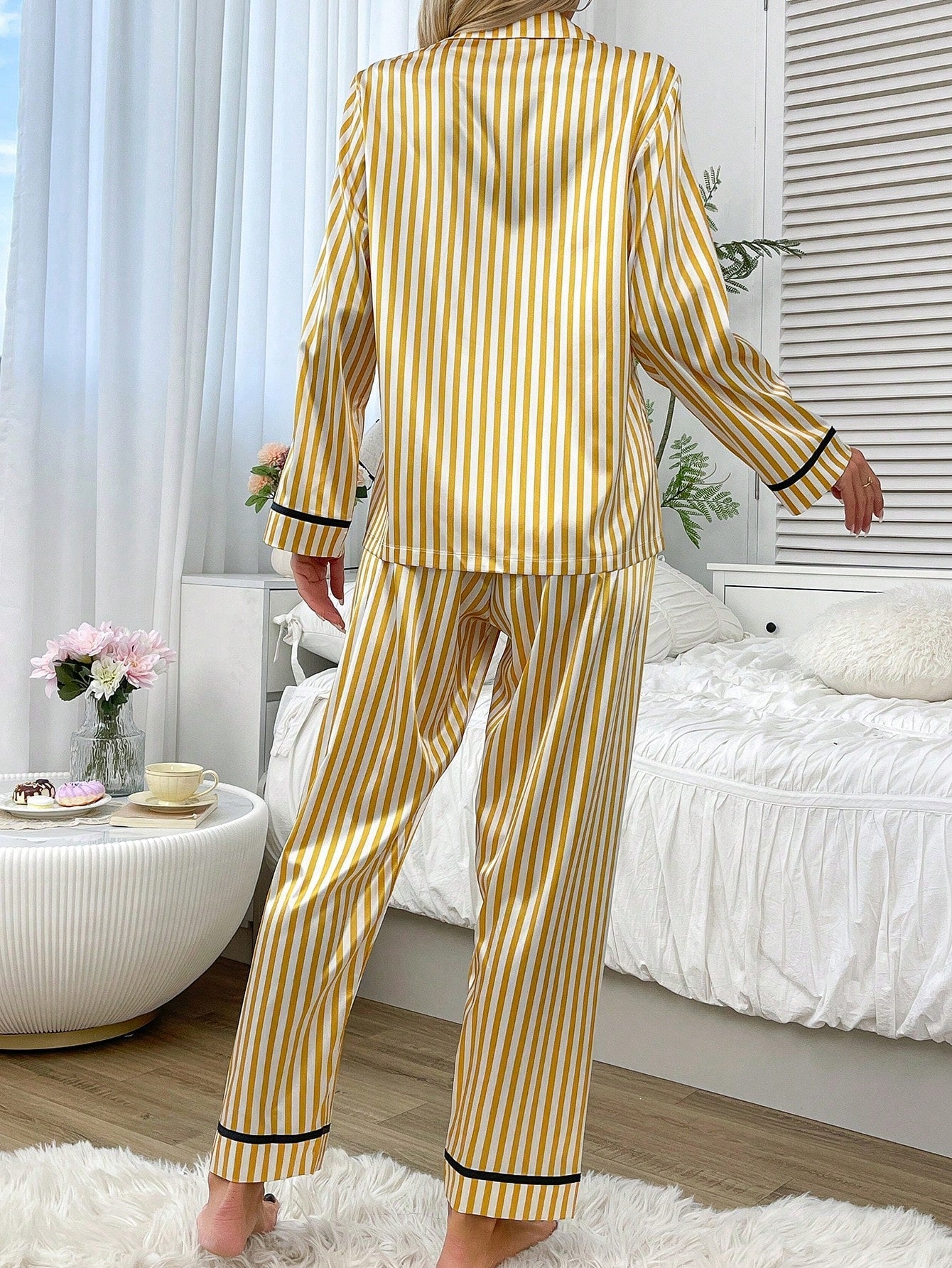 Luxe Satin Stripe Pajama Set Combo (Pack of 3)