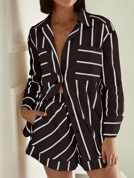 Noir Lines Co-ord Set