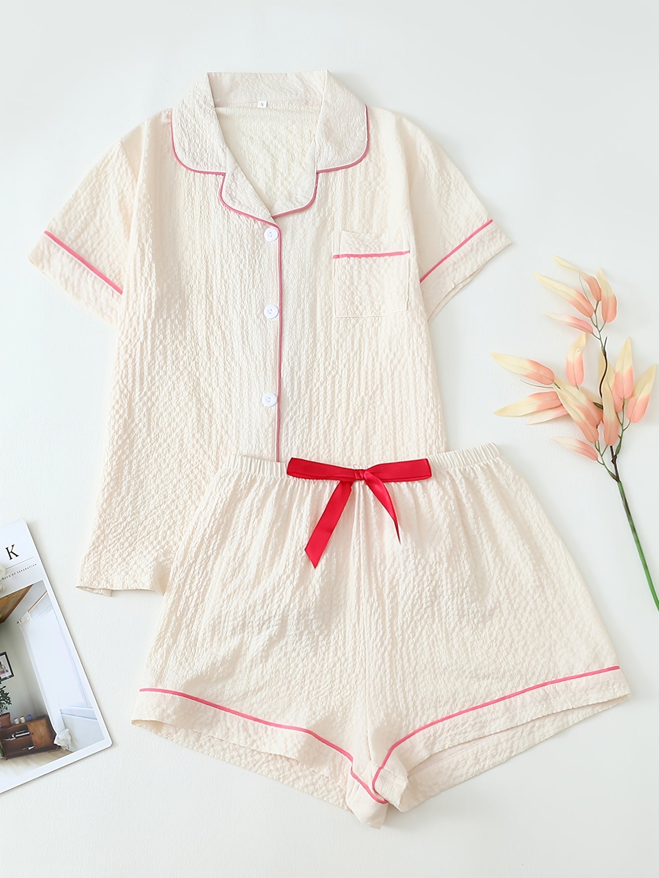 Blush Pop Crinkle PJ Set (Combo of 3)
