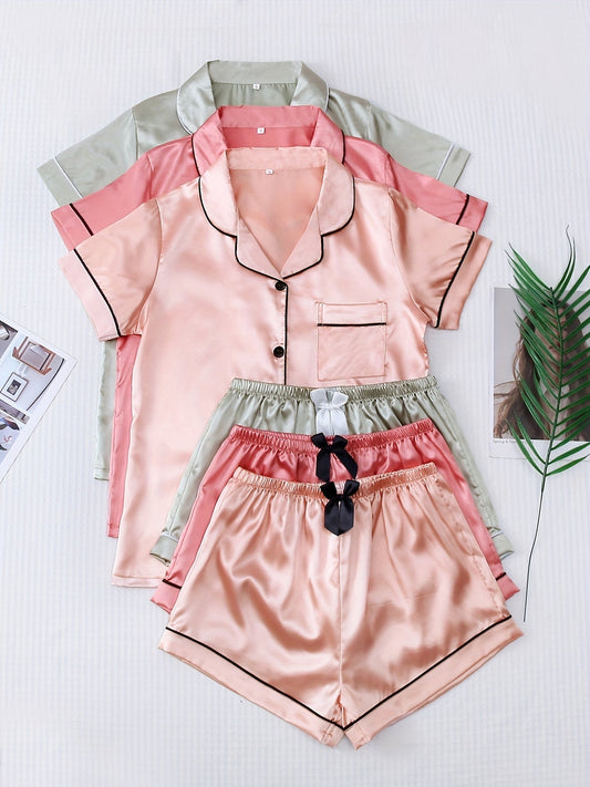 Satin Whisper PJ Set (Combo of 3)