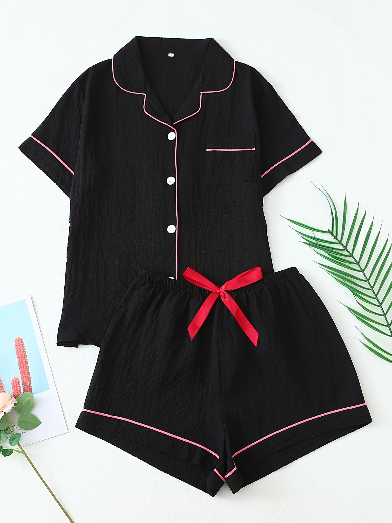 Blush Pop Crinkle PJ Set (Combo of 3)