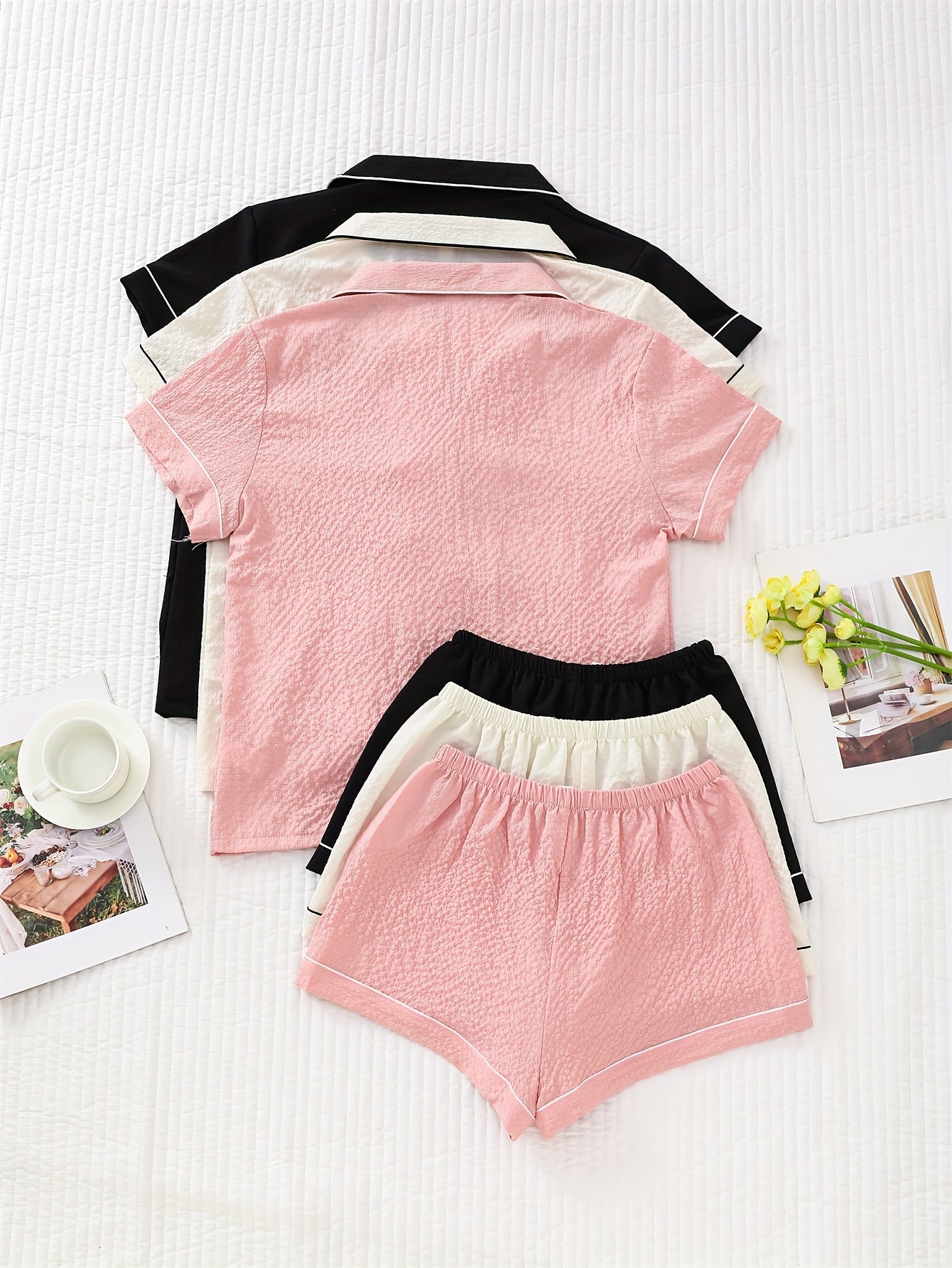 Crinkle Heart Lounge Set (Combo of 3)