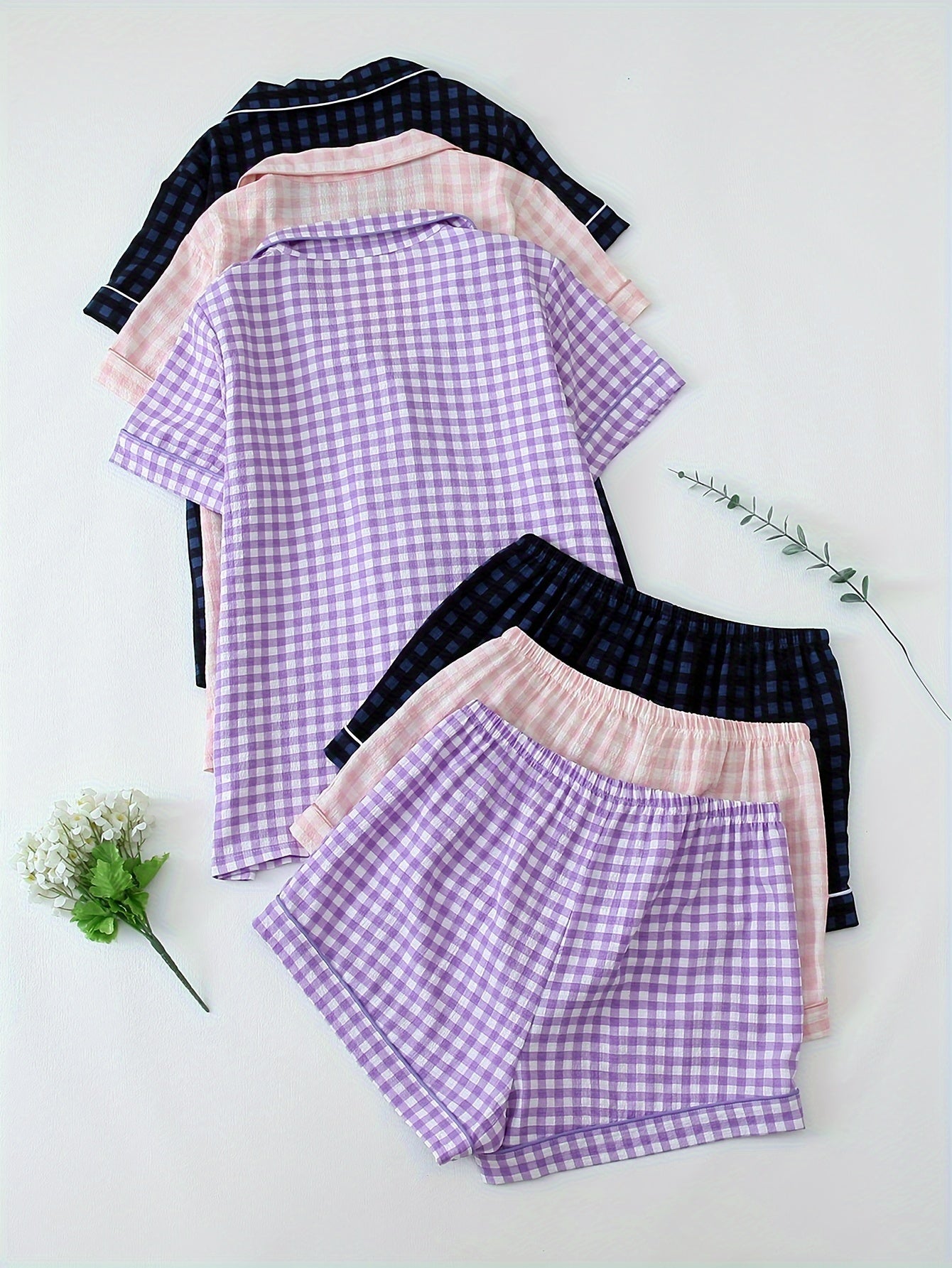 Gingham Dream PJ Set (Combo of 3)