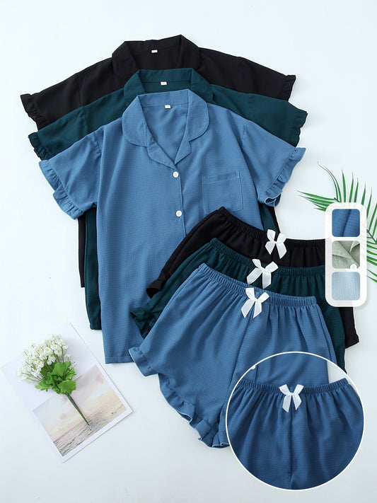 Ruffle Bloom PJ Set (Combo of 3)