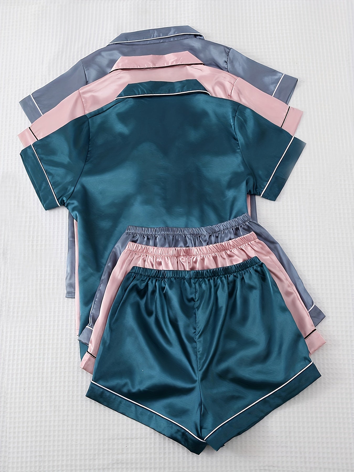 Luxe Glow Satin Pajama Set (Combo of 3)